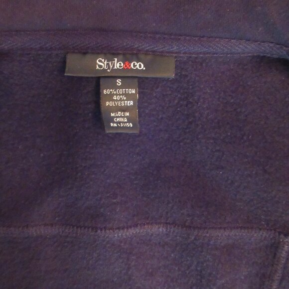 Style & Co Knit Motorcycle Moto Jacket Black, Long Sleeve Zippers Soft, Small - Picture 15 of 15